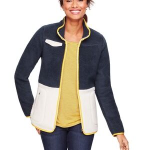 Talbots Sherpa Fleece Jacket - Colorblock Womens XL